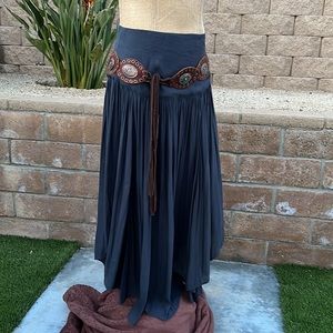 Free People Dark Blue Midi Skirt